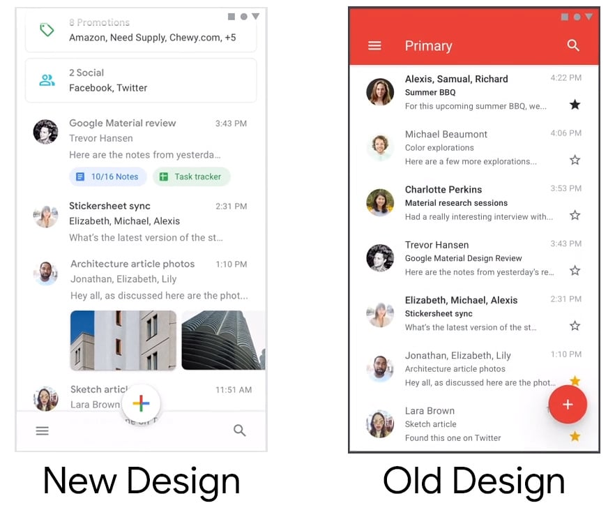 Gmail estrena Material Design en Android e iOS