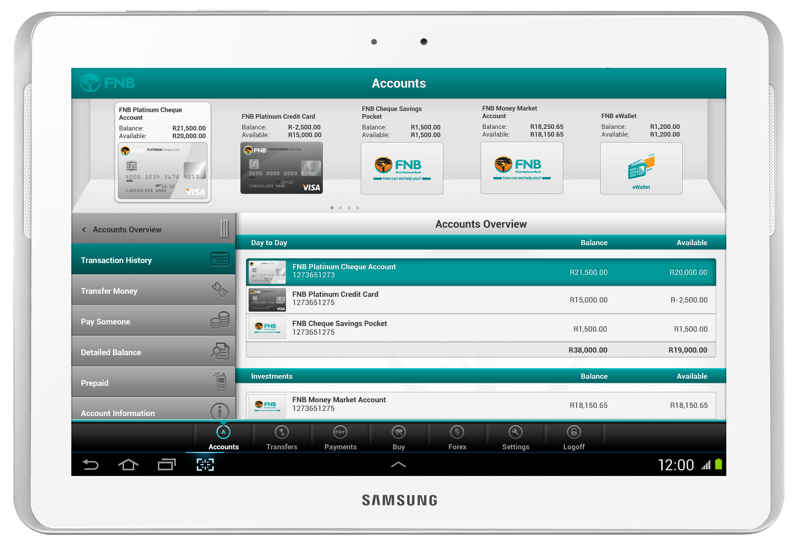 how to get proof of account from fnb app